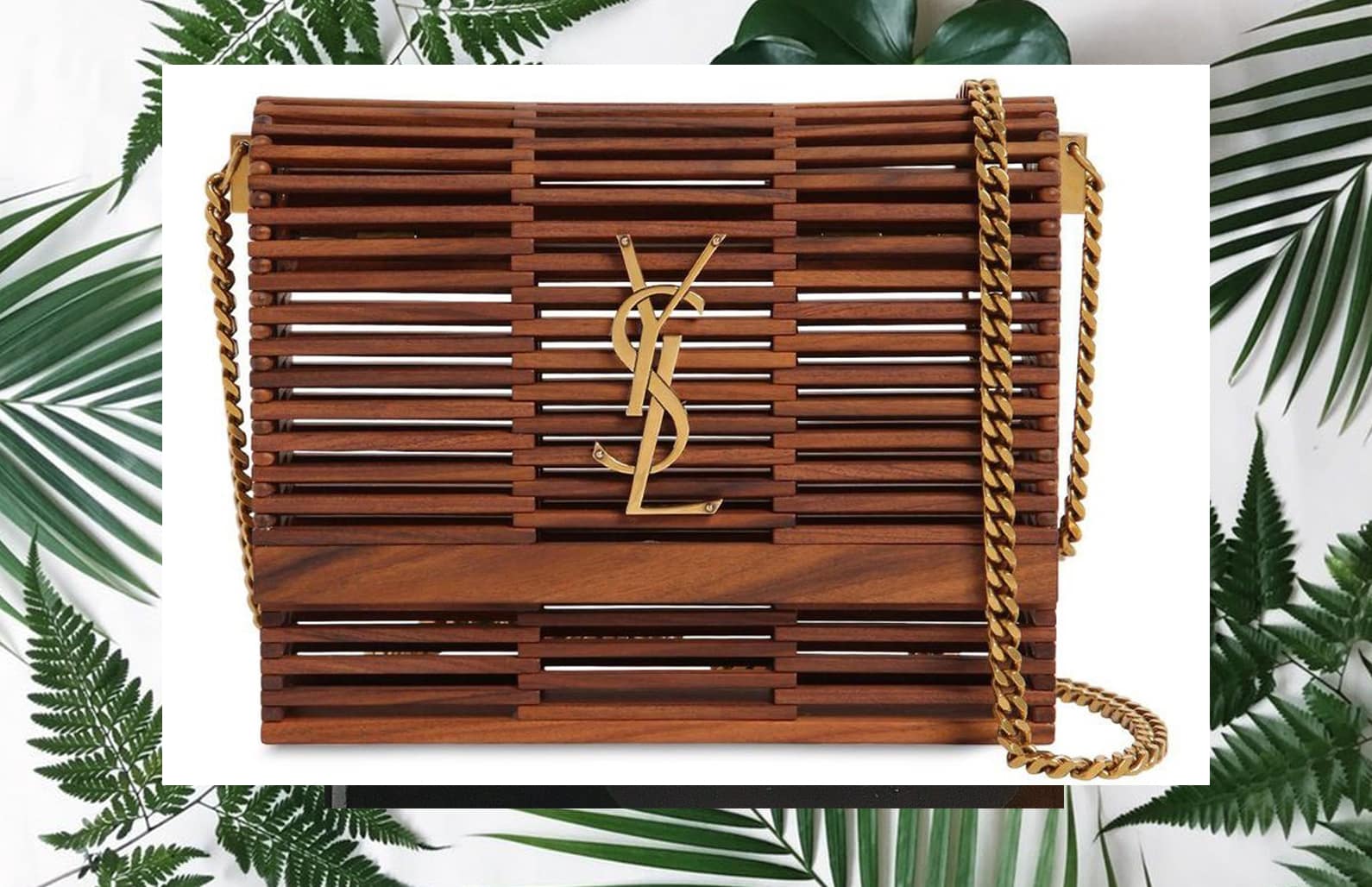 ysl wooden bag