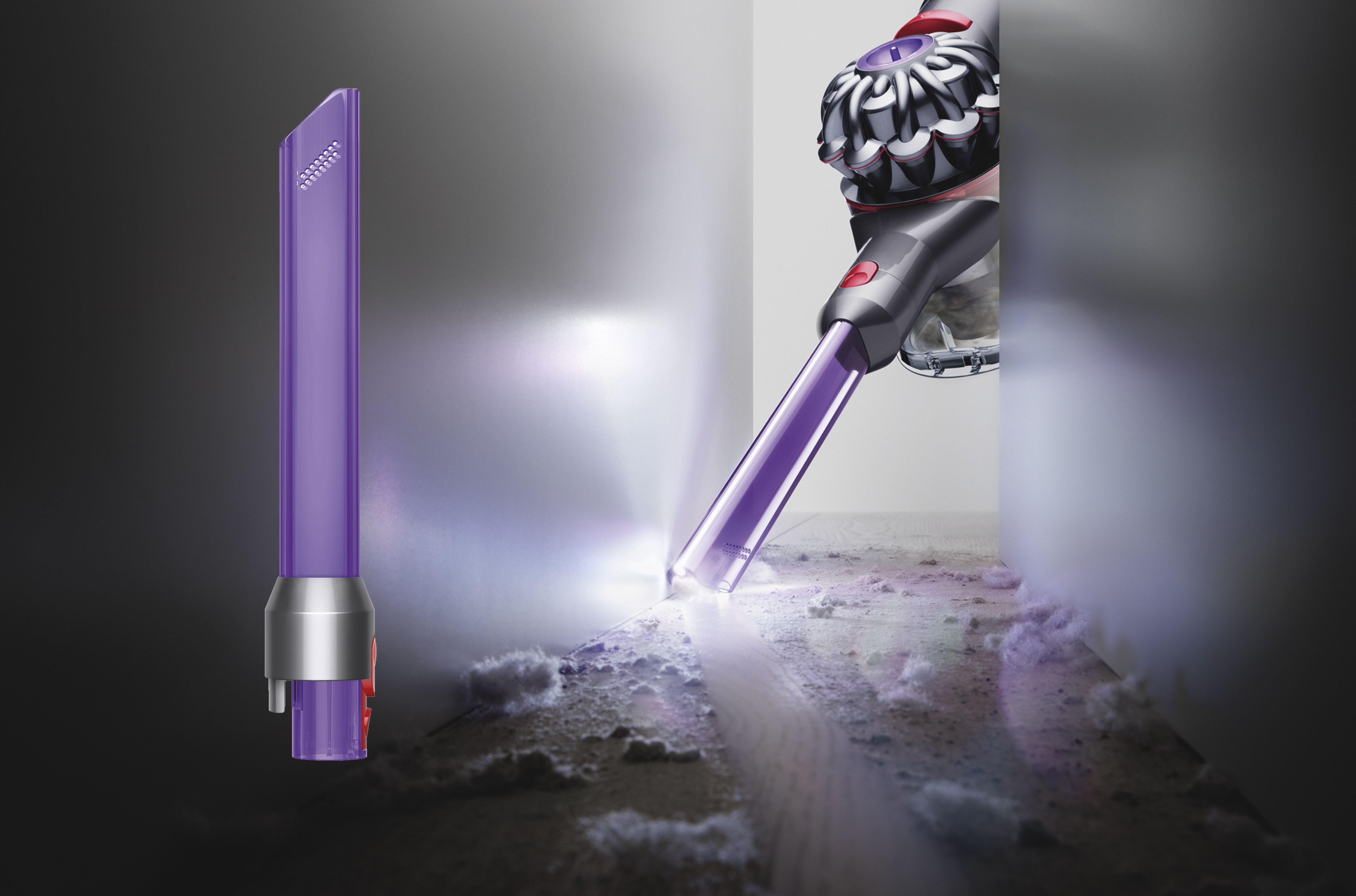 Dyson V8 Slim Fluffy has a new additional tool that features two LED lights...